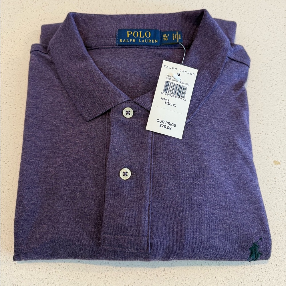 Ralph Lauren Purple Long Sleeve Polo Shirt